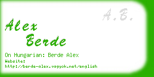 alex berde business card